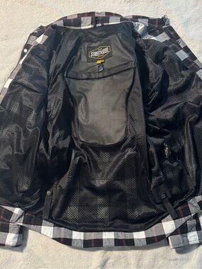 Street and Steel Men's Lightweight Armored Flannel Motorcycle Shirt Jacket
